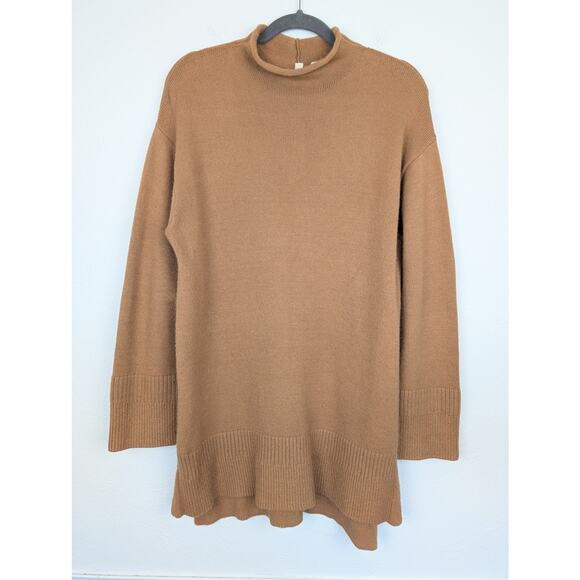 Anthropologie Moth Sweater Saskia Mock Neck Camel Tan Boho Neutral Size M - Picture 3 of 12
